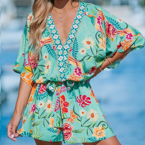 Cupshe Casual Tropical Mini Dress - Picture 1 of 4